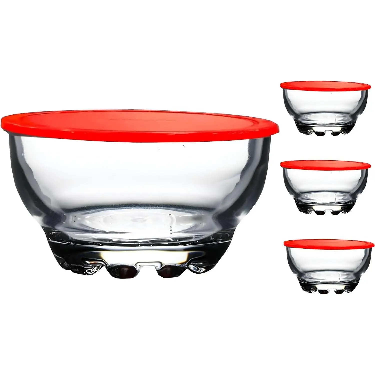 Clear Glass Bowls Set for Kitchen, Small Serving Bowls for Dessert, Snack, Cereal, Fruit, Nuts, Ice Cream, Dipping Prep Bowls, 9.5 oz, Set of 4 (Clear)