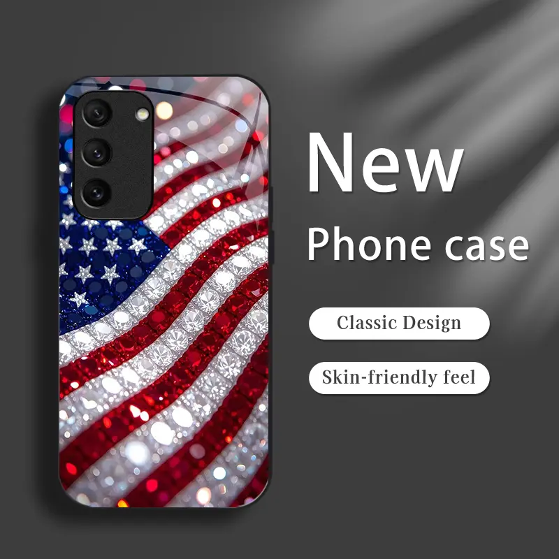 Patriotic American Flag Phone Case compatible with Galaxy S21 Fe 5g, slim protective cover for Independence Day (July 4th) — 975