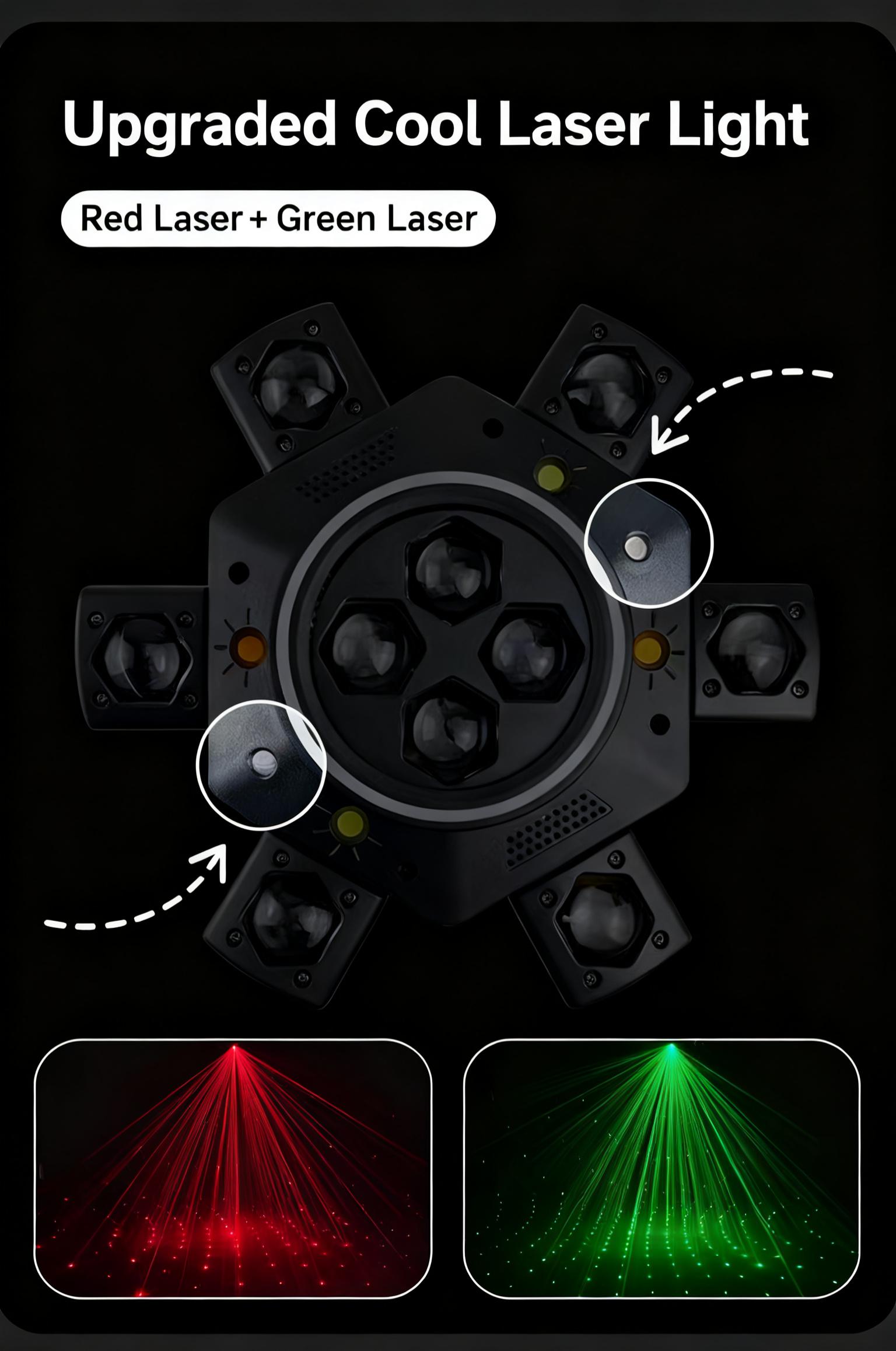 150W Moving Head DJ Lights 6 Arms Party Lights RGBW 6-IN-1 LED Stage Lights with Strobe Beam & Remote Control DMX512 for Wedding Party Disco KTV Event