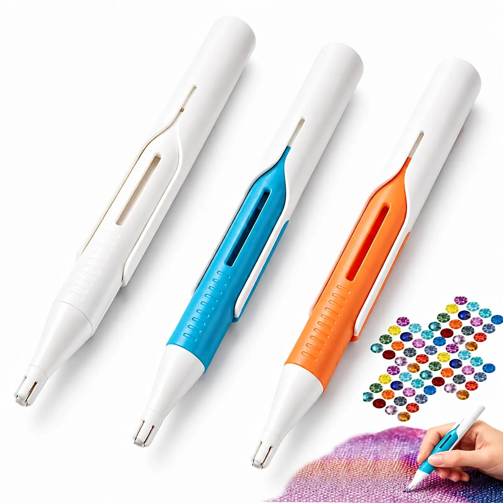 Automatic Diamond Bead Dispenser, No Wax Needed, Multi-Color Handle, Diamond Painting Tool Kit, Pick-Up Pen, Essential Accessories