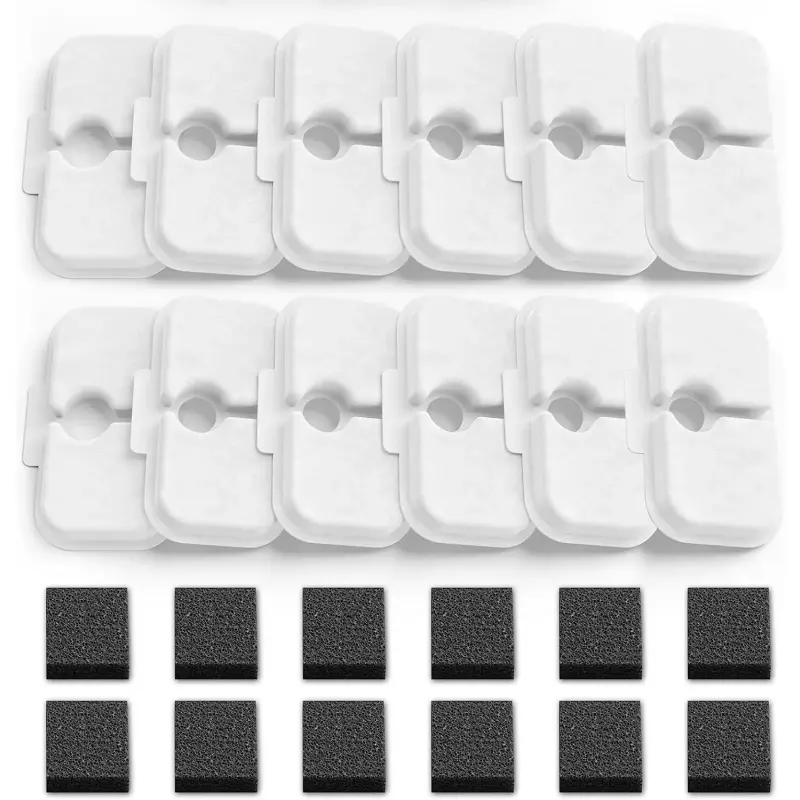 Petlibro Dockstream Cat Water Fountain Replacement Filters (12-Pack) - Compatible with PLWF005, PLWF115, PLWF105, Carbon Fiber Resin Material, Filters Hair, Enhances Water Taste, Quiet Pet Supply, Reduces Urinary Infections