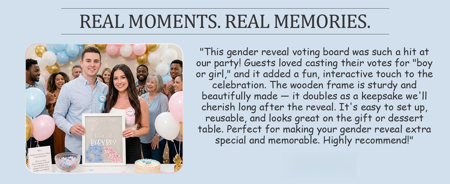 Gender Reveal Decorations for Party – Wooden Voting Board Game Keepsake, Baby Shower Gender Reveal Game, Guest Book Alternative, Cast Your Vote Boy or Girl, Gender Reveal Party Games for Guests
