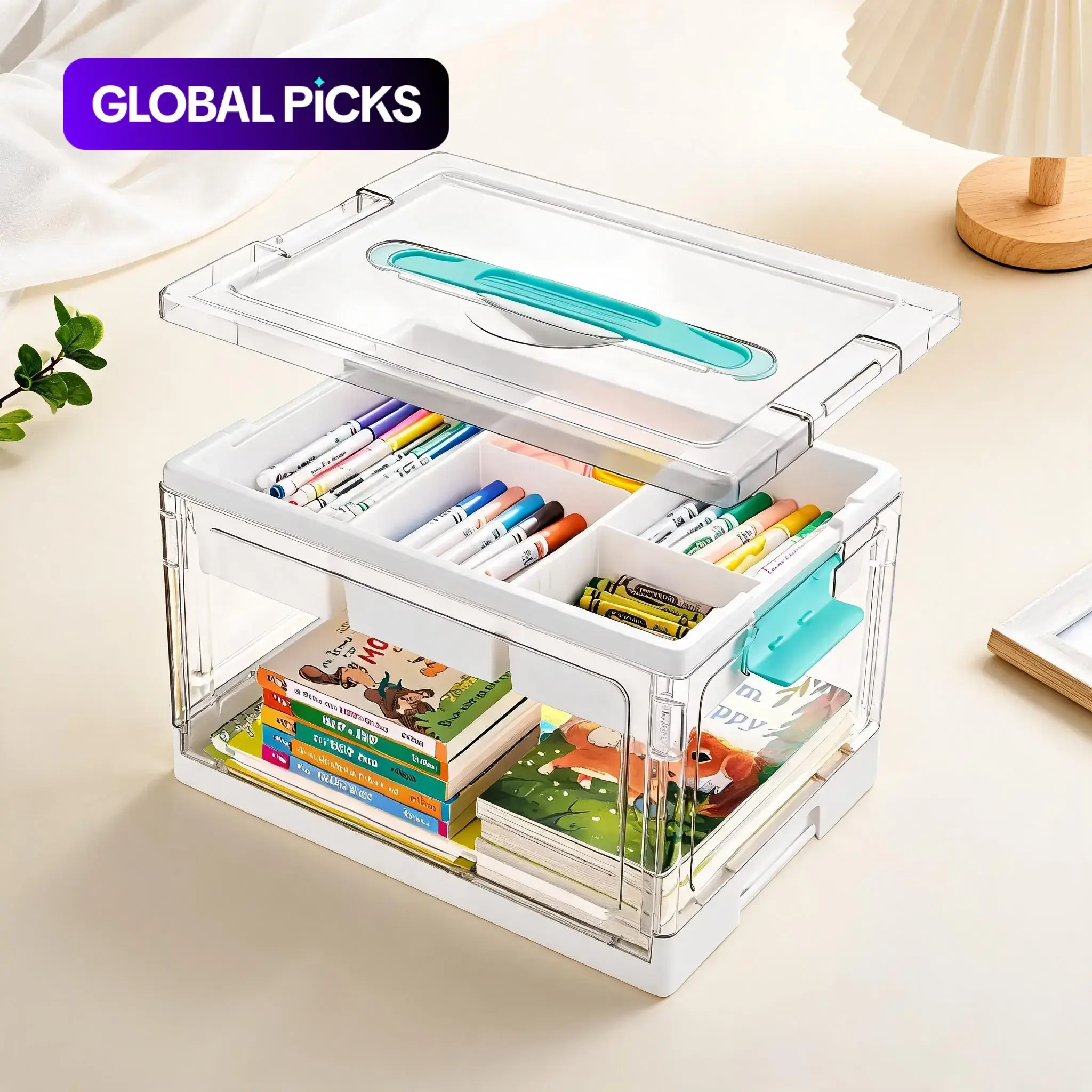 High-Capacity Clear Plastic Craft Organizer Box, Desktop Organizer with Removable Trays and Dividers, Container Organizer Divided Storage Hobby Box, Storage Bin for Art Supplies, Toys, Craft Materials and Cosmetics, Ideal New Year Gift #GLOBAL PICKS