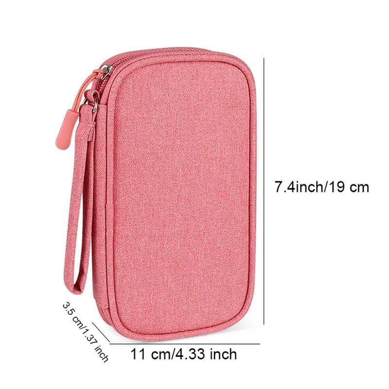 Cable Storage Case, 1 Count Large Capacity Multi-grid Cable Storage Bag, Waterproof Cable Case