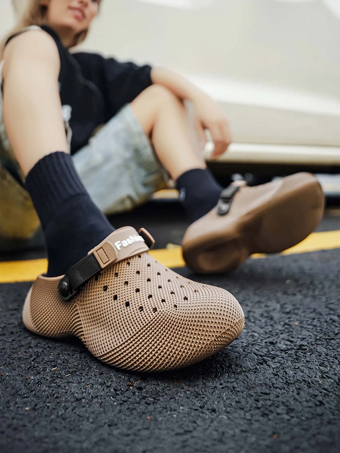 Men's EVA Thick-Sole Non-Slip Slip-On Slippers, Dual-Use for Outdoor and Beach