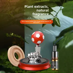 Luxury Solar-Powered Rotating Football Car Diffuser, Elegant Aromatherapy Ornament, Premium Car Interior Perfume Holder