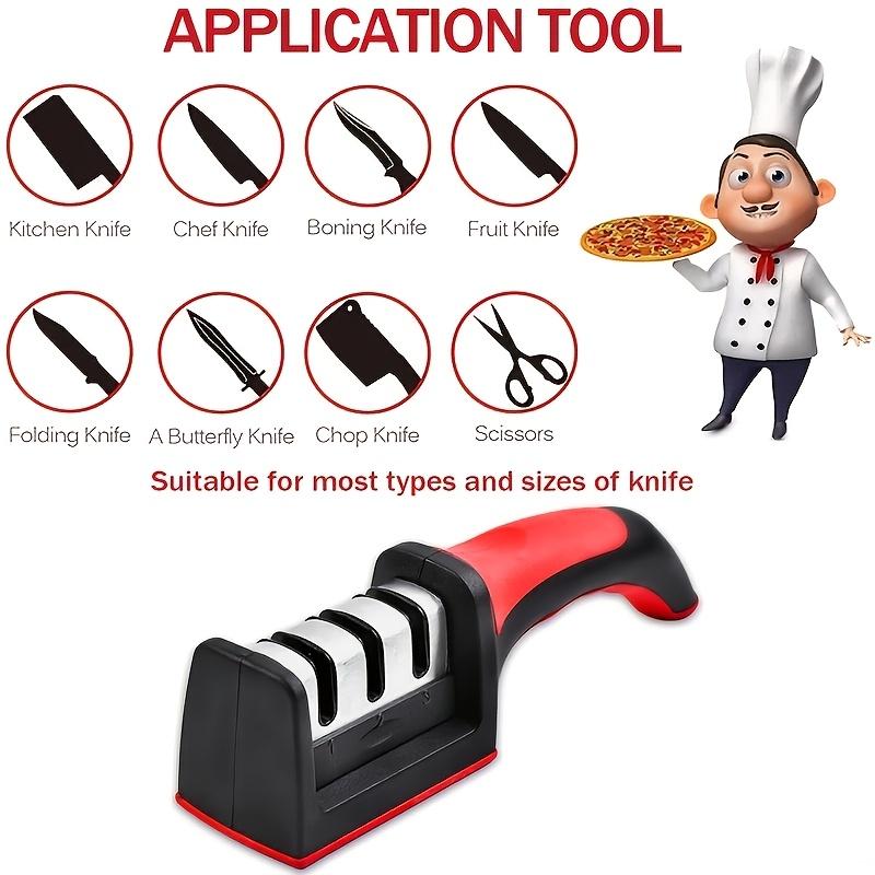 4-Stage Professional Kitchen Knife Sharpener - Tungsten & Diamond Ceramic Sharpening Stone for Chefs Kitchenware Home