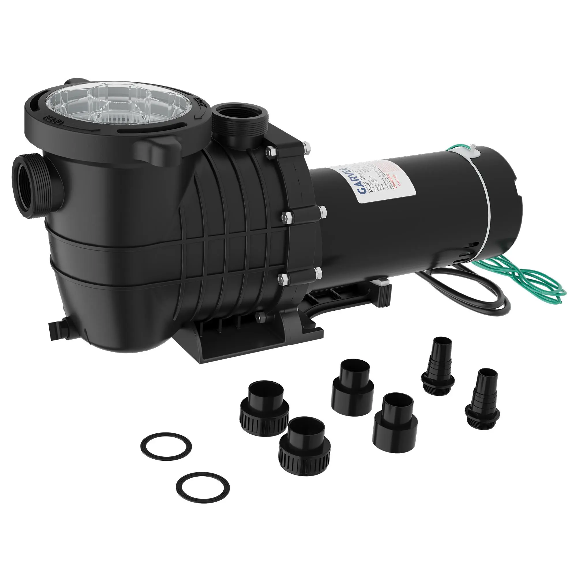 High Current 2.0 HP Pool Pump, 1500W Dual Power 115V/220V, Max 6800 GPH - Self-Priming, Strainer Basket - Replacement for Above & In-Ground Swimming Pools