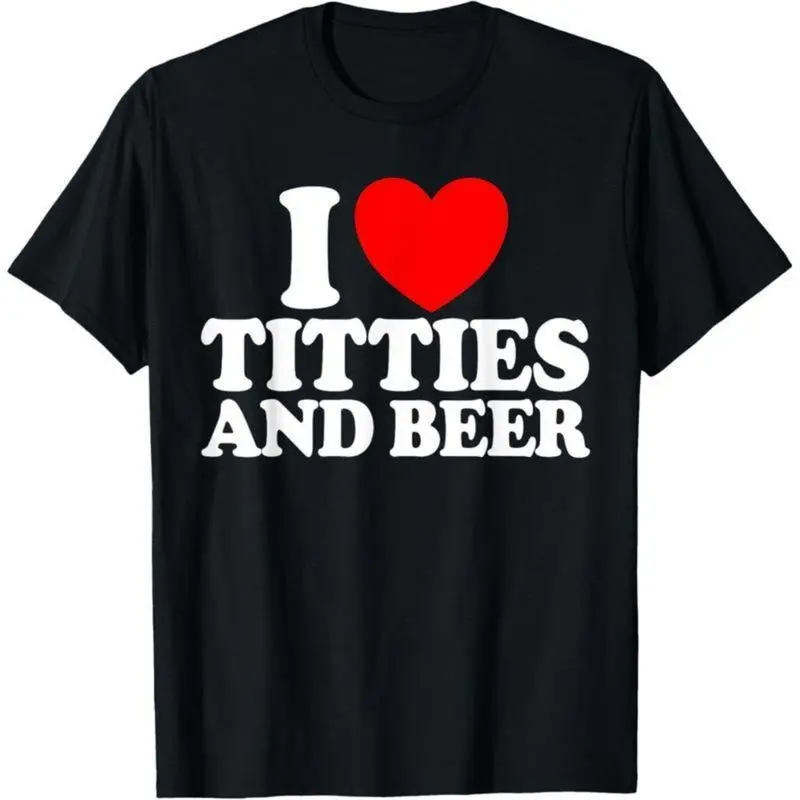 I Love Titties And Beer Shirt,Funny Novelty Graphic Tee,Parody I Heart NY Graphic T-Shirt,Cool Graphic Beer Lover Shirt,Unisex