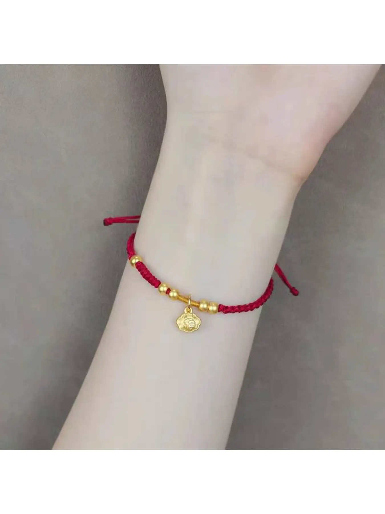 Handmade Chinese Knotting Fu Character Lucky Lock Bracelet, Couple's Versatile Bracelet, New Year's Gift