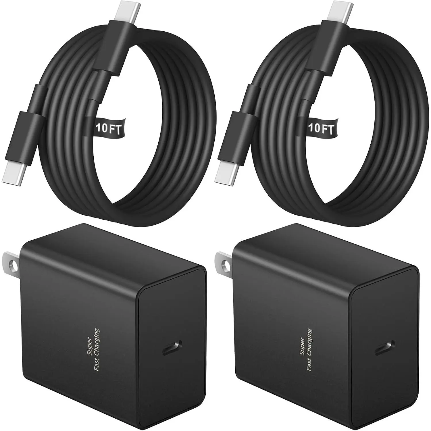 USB C Charger Type C Charger   10FT 45W  Chargers 2-Pack with  Air/17/17 Plus/17 Pro/17 Pro Max/16/16 Plus/16 Pro/16 Pro Max/15/15 Pro Max/iPad Pros/Galaxy S25 S24,Android