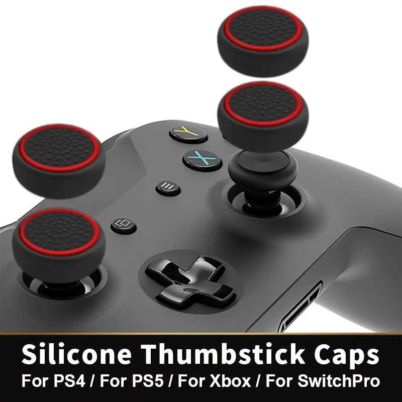 Joystick Caps for PS5, for PS4, Thumb Grips for Xbox for Switchpro Controllers Anti-Sweat, Frosted Non-Pattern Design, Lightweight And Elastic Perfect Christmas Gift for Friends, Family And Children，The ideal choice is for gamers and tech enthusiasts