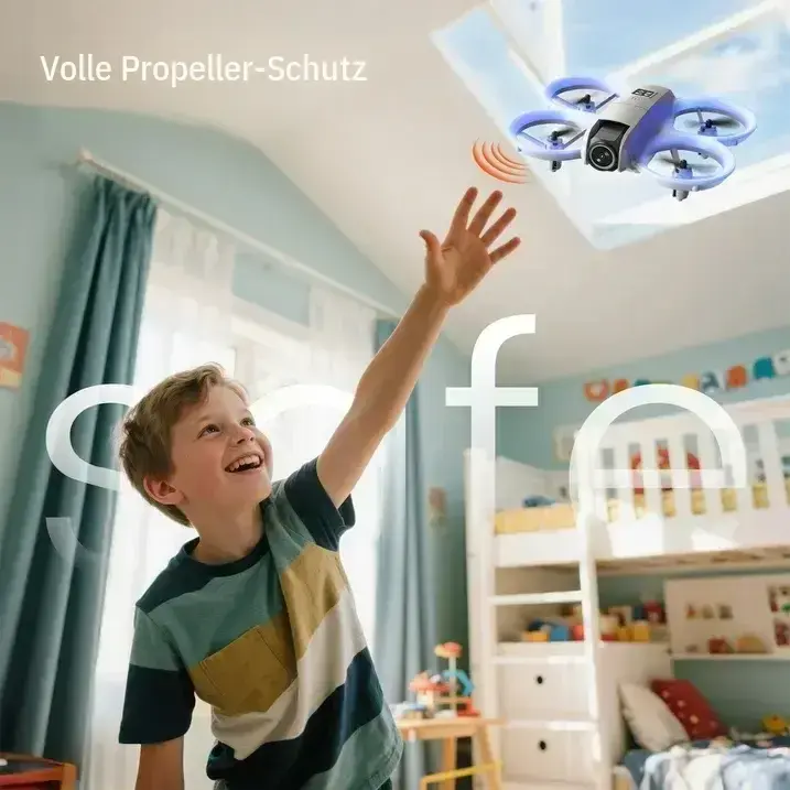 CJC i1 Mini Kids' Remote Control Drone with Dual 480P HD Cameras, Obstacle Avoidance, 360° Stunt Flips, RC Toy Quadcopter, Remote Connection & Drone Accessories