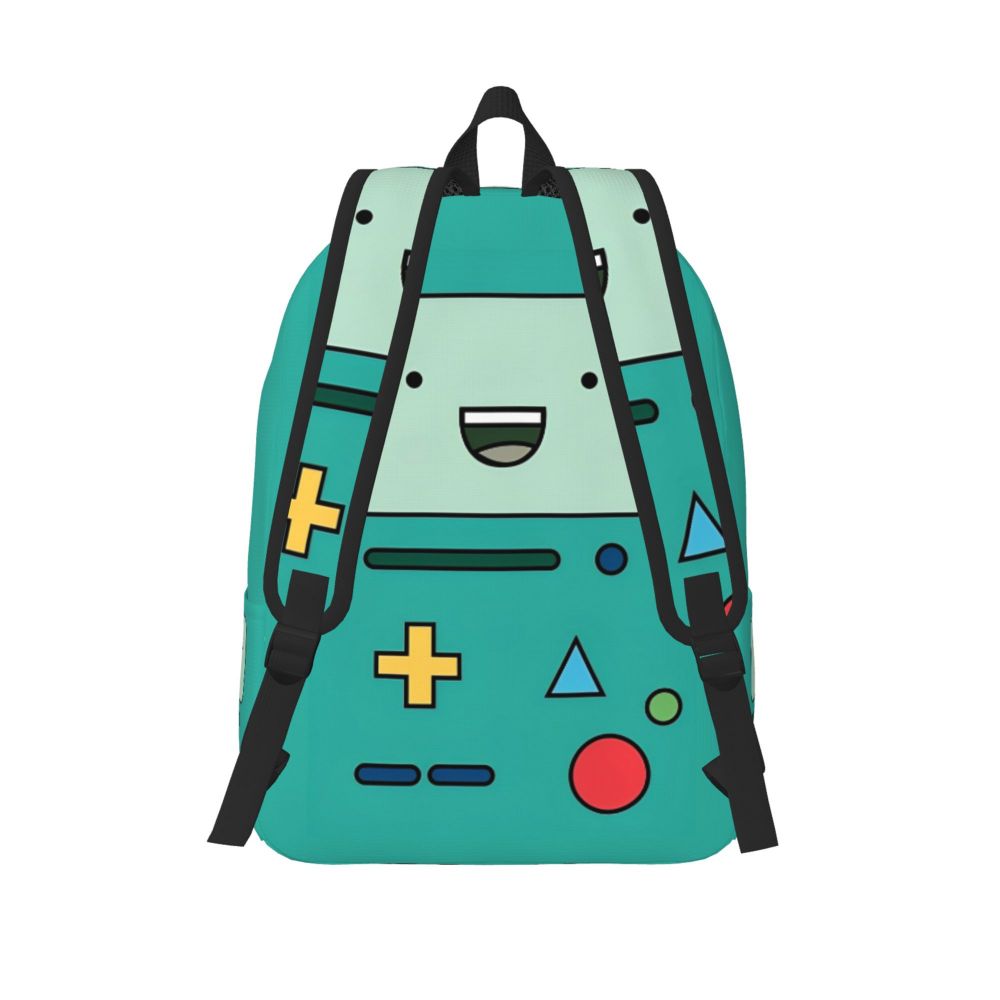 BMO Adventures Time Cartoon Casual Backpack Lightweight Student Work Daypack for Men Women Laptop Canvas Bags