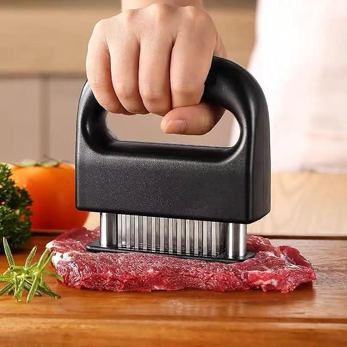 Kitchen Meat Tenderizer Tool with 48 Stainless Steel Ultra-Sharp Blades Compact Cooking Tool for Tenderizing Beef Chicken Turkey and Pork Home BBQ Kitchen Utensils Handheld Meat Tenderizer