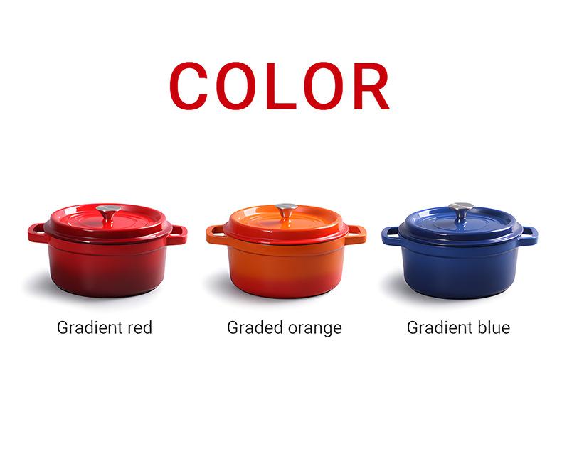 Enamel Pot Cast Iron Stew Pot Uncoated Old-fashioned Cast Iron Pot Household Double-ear Enamel Pot Induction Cooker Universal Non-stick Pot