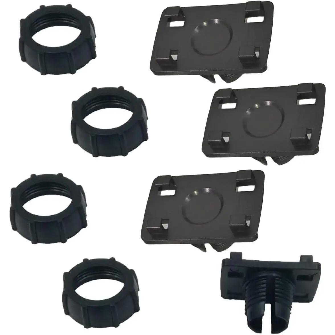 4-Pack 17mm Ball Joint Socket to 4-Button Lock Adapter Connector Set, Simple-Mount Base for Car Screen Backup Camera, Auto Stereo GPS, Adapter Set