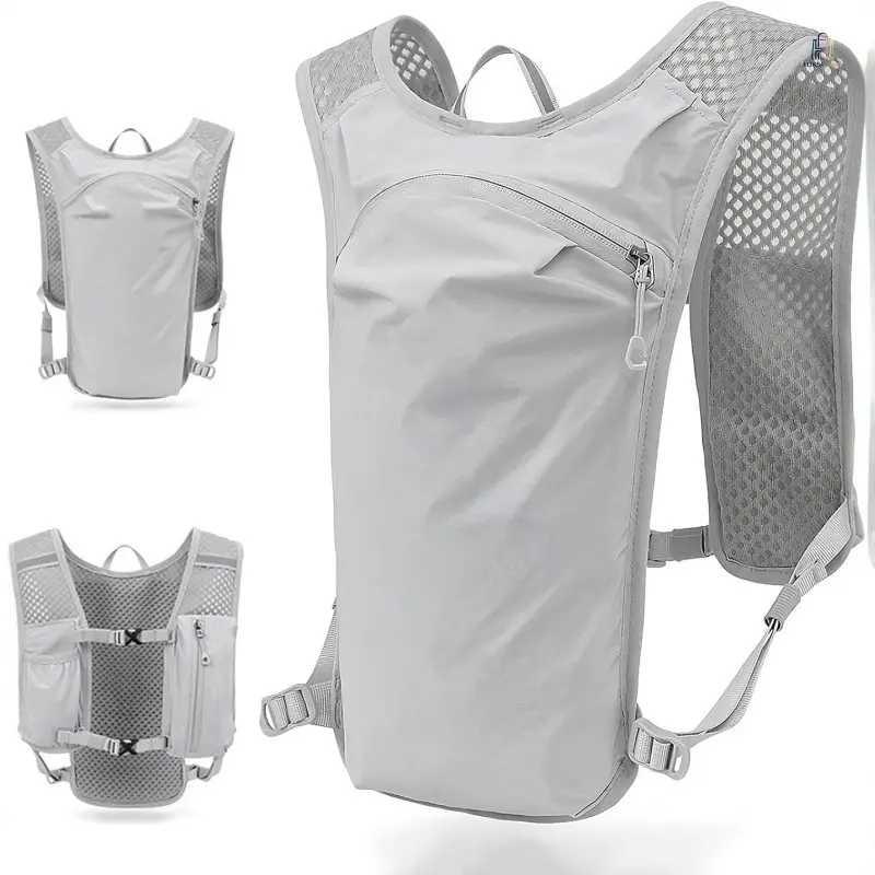 Sports Hydration Vest Breathable Running Vest Lightweight Cycling Marathon Hiking Water Bag Vest Adjustable Outdoor Trekking Workout Sports Chest Pack