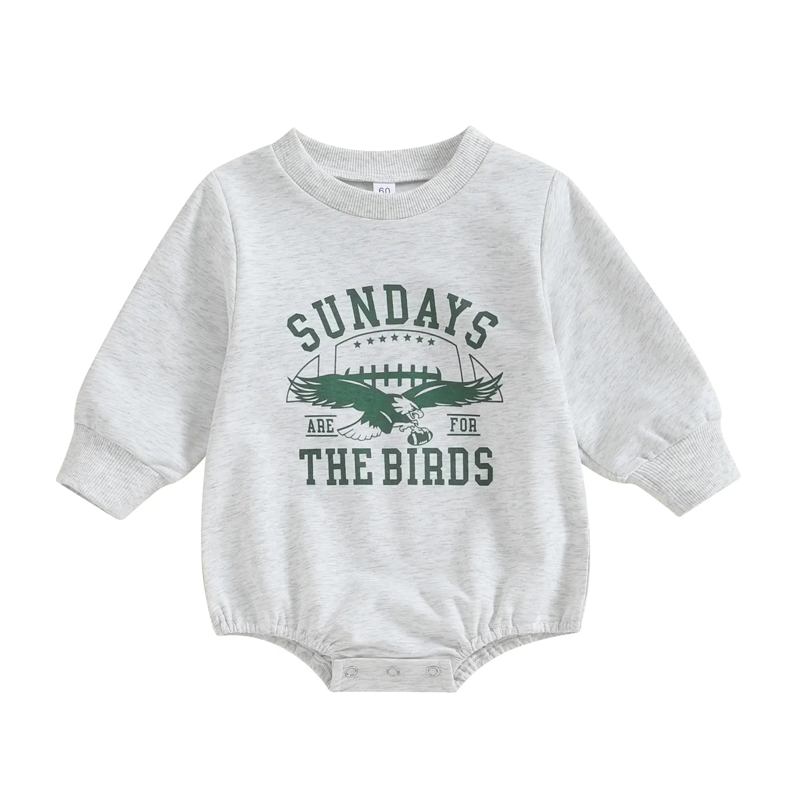 Baby Boy Girl Game Day Football Outfit Sundays Are for the Birds Sweatshirt Romper Oversized Bubble Romper Bodysuit 0-18 Months