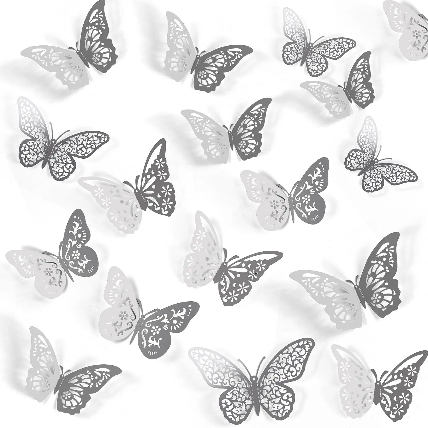 48 count  Butterfly Decorations, 4 Styles 3 Sizes | Wall Decor,  Butterfly Party Decorations, Butterflies for Crafts, Bouquet, Cake Decorating, Flower Arrangements,Room Décor