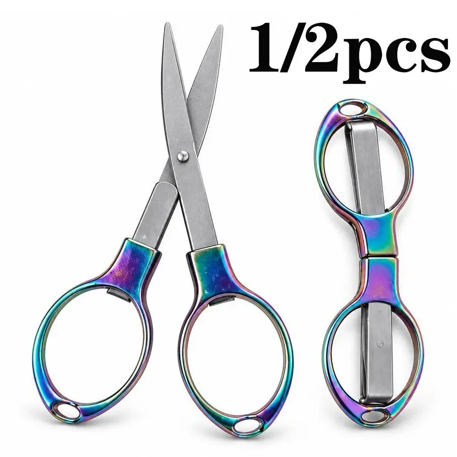 Vintage Folding Cutting Scissors, Portable Mini Scissor for Fishing, Travel, Home Use, Compact Design, Ideal for Personal Carry