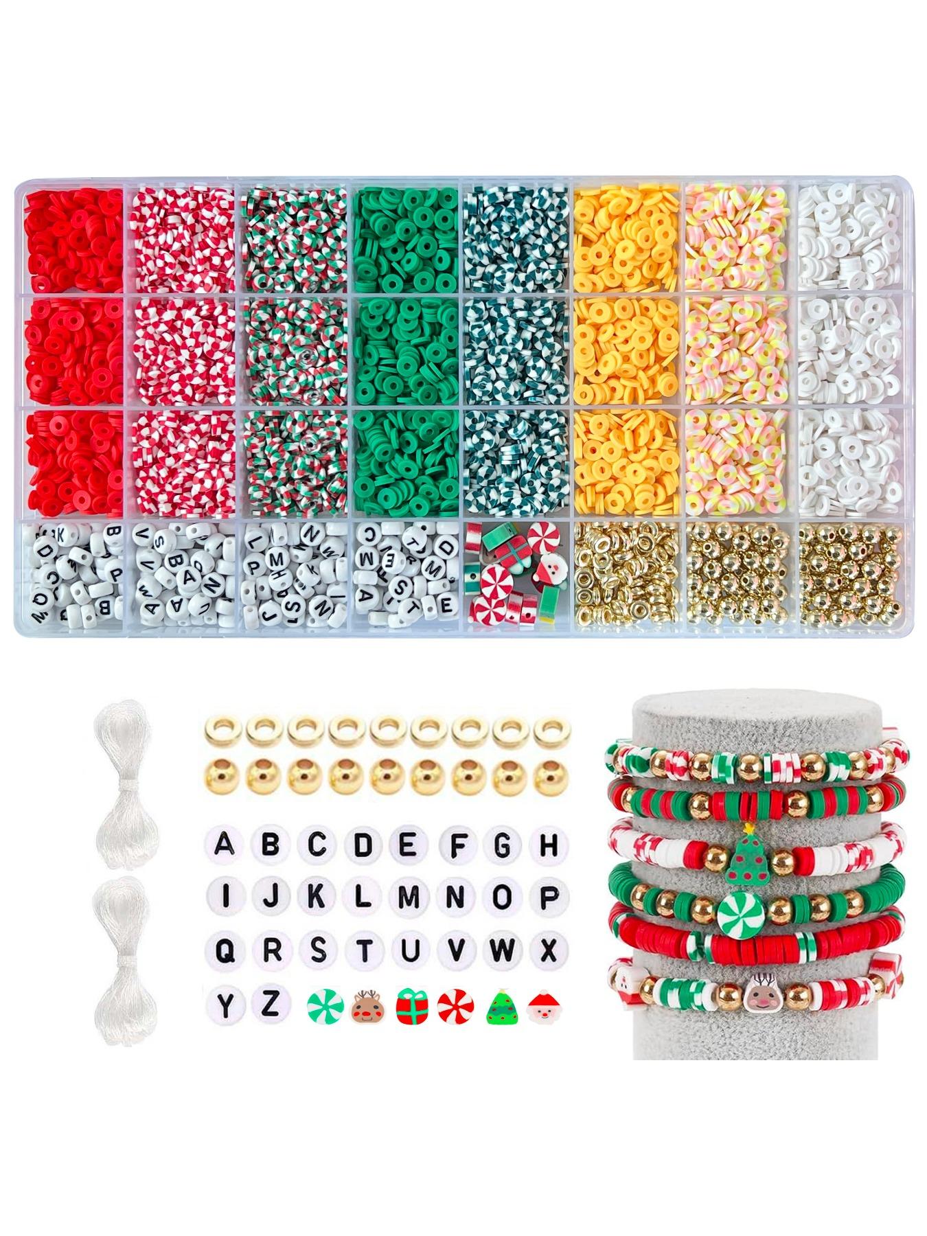 Random Color Clay Beads Bracelet Making Kit, Valentine's Day Gift, Cute Colorful Beads & Letter Beads & Heart Beads & Elastic Thread, Diy Jewelry Making for Bracelet & Necklace