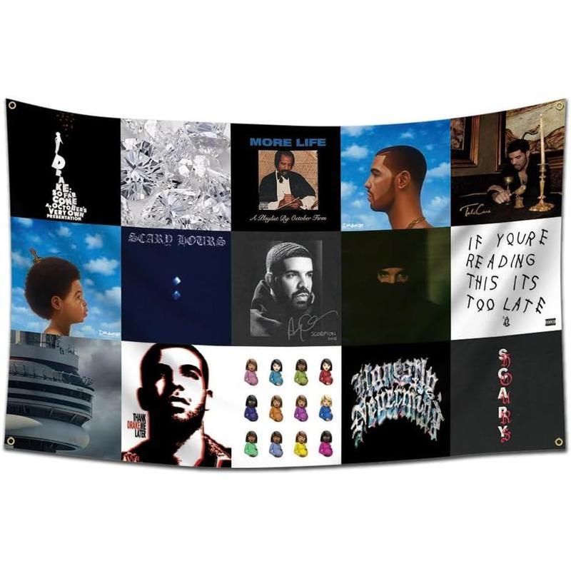 2026 New ENMOON Drake Album Cover Flag Tapestry For Living Room Bedroom Dorm Wall Art Decor Decoration Colorful Photo tapestry Starry Sky Pattern Shabby Chic Design