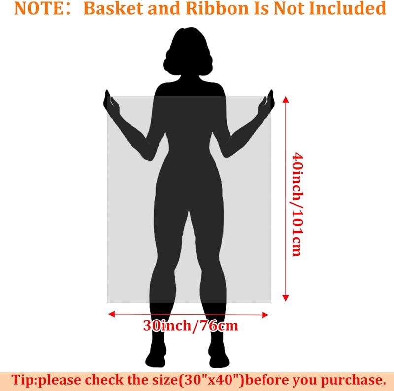 Cellophane Bags 30x40 Inch - 6 count 2.8 Mil Thick Clear Cellophane Wrap for  Baskets, Clear Plastic  Basket Bags for Thanksgiving, Christmas, Easter Presents/ Party Favors Packaging