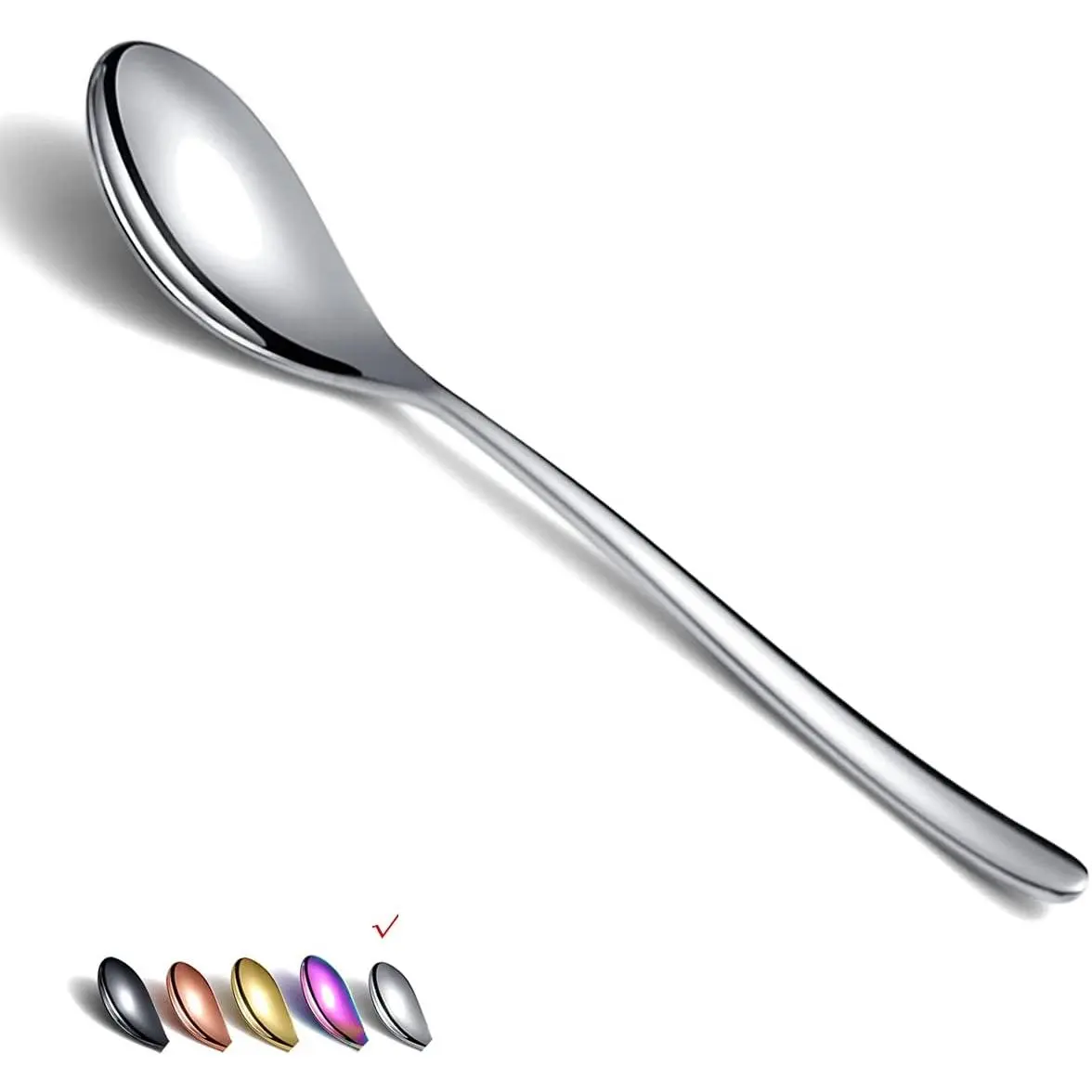 Dinner Spoons 6 count, 8.1'' Stainless Steel Tablespoons, Soup Spoons, Dessert Spoons, Spoons Silverware for , Kitchen or Restauran,Dishwasher Safe ()