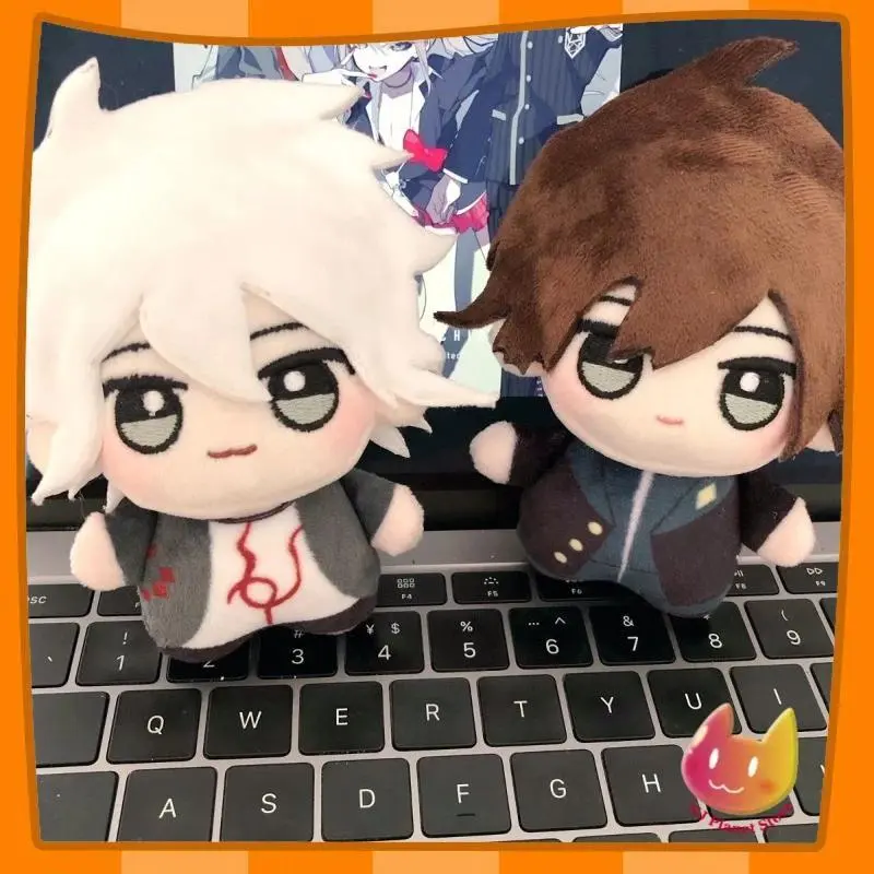 10CM (3 to 3.9 in) Anime Danganronpa Stuffed Plush Dolls - Naegi Makoto, Nagito Komaeda, Celeste, Junko - Soft Fabric Printed Body Keychain Pendant Gifts for Anime Fans