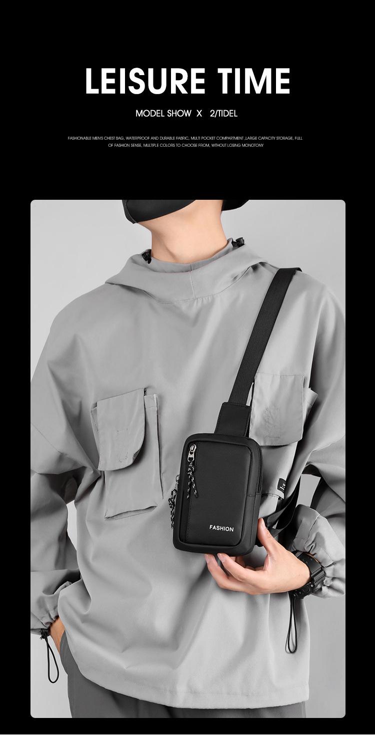 2026 New Leather Chest Bag for Men, Single-Shoulder Small Backpack, Water-Resistant Travel Sports Backpack, Crossbody Chest Bag, Travel Small Backpack