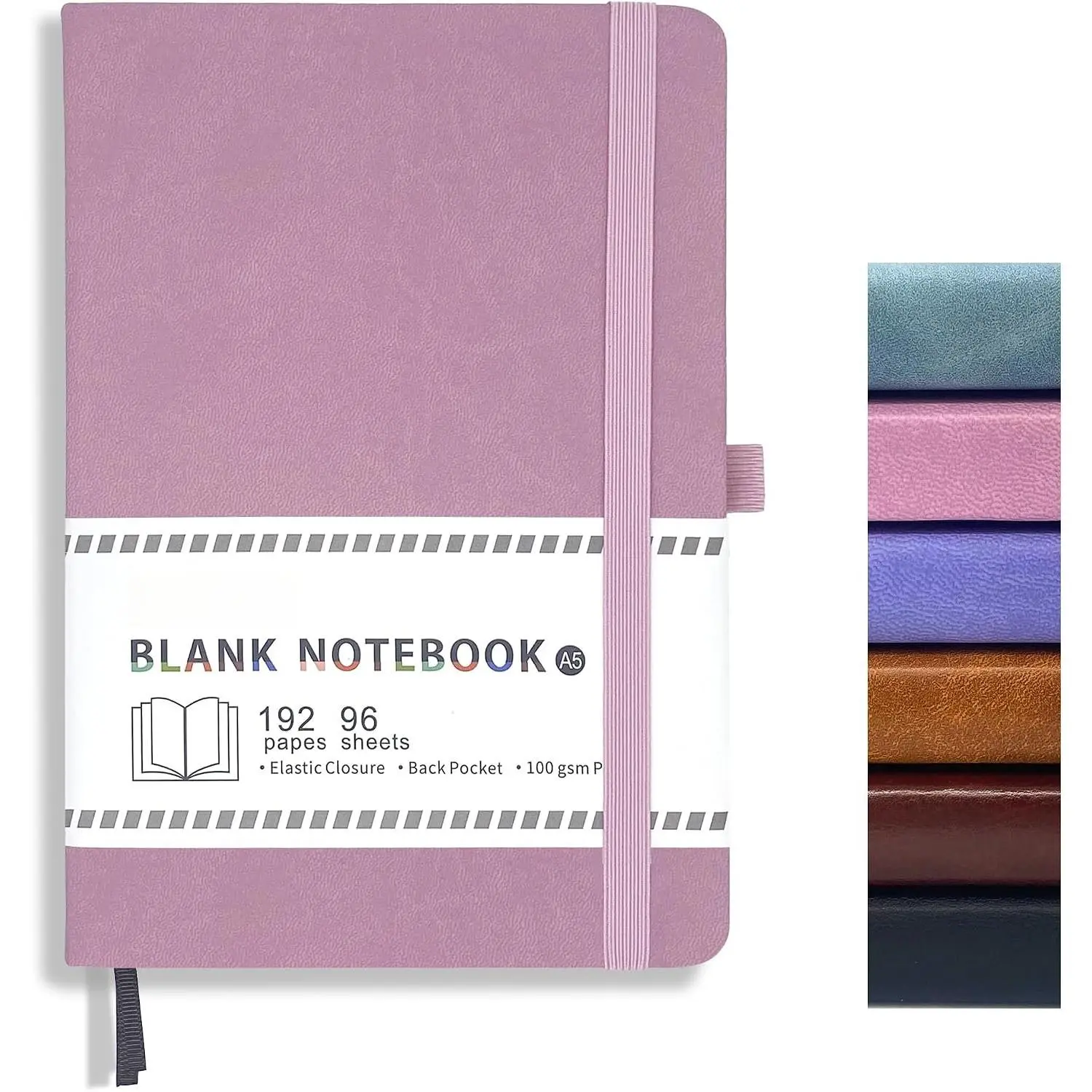 Hardcover Leather Cover A5 Journal Notebook - Journaling Supplies, 5.8 Inches x 8.5 Inches, 192 Pages 100 GSM Thick Unlined Acid-Free Notebooks, Pen Holder, Inner Pocket, Lay Flat Design, Manufacturer Warranty for Office Work, Sketchbook Ideas