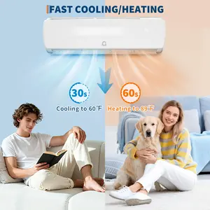 9000 BTU Ductless Wall-Mounted Mini Split Air Conditioner & Heat Pump - 19 SEER2 Inverter, 3-in-1 Cooling/Heating/Dehumidifying, Covers Up to 450 Sq.Ft, 230V, Complete Installation Kit, Pre-Charged Line Set, White