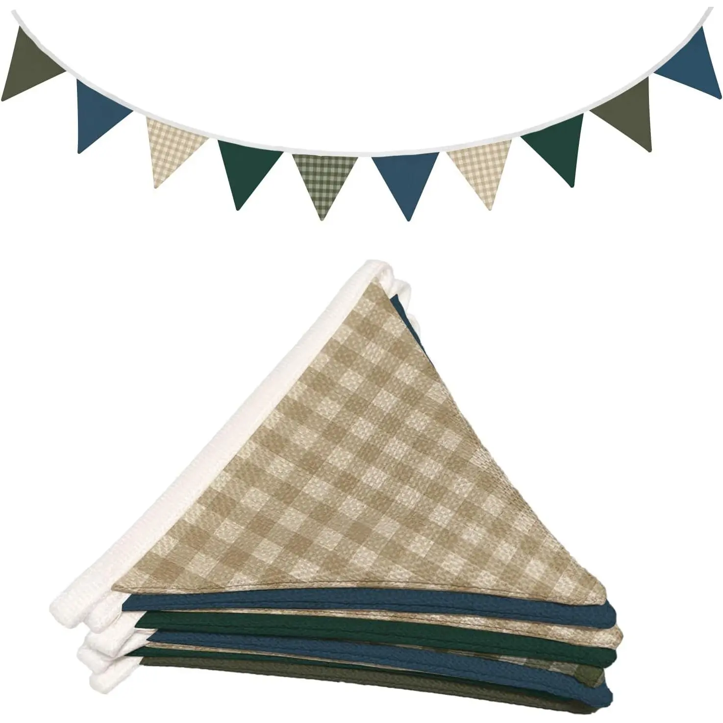 Boys Toddler Room Playroom Nursery Decor Flags | Garland Triangle Banners Blue Grey, Vintage Warm Neutral Pennant Banner Bunting Flags for Baby Shower Birthday Party