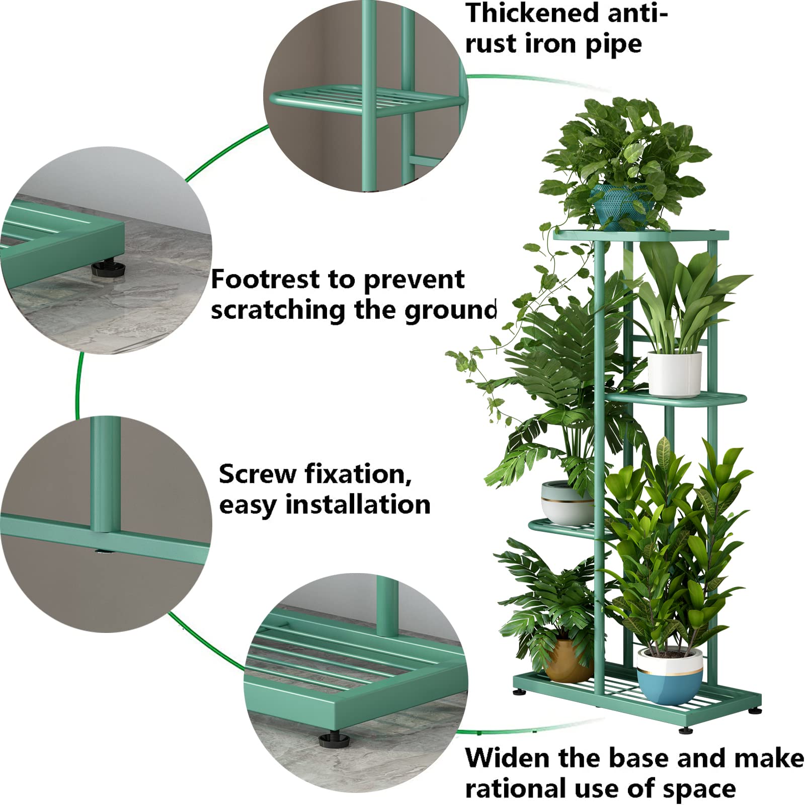 Plant Stand Indoor Outdoor Metal 4 Tier 5 Potted Multiple Flower Pot Holder Shelf Planter Display Shelving Unit for Patio Garden Corner Balcony Living Room【A001】 Deals For You Days Plant Stand Indoor Outdoor Metal 4 Tier 5 Potted Multiple Flower Pot Holder Shelf Planter Display Shelving Unit for Patio Garden Corner Balcony Living Room【A001】 Deals For You Days