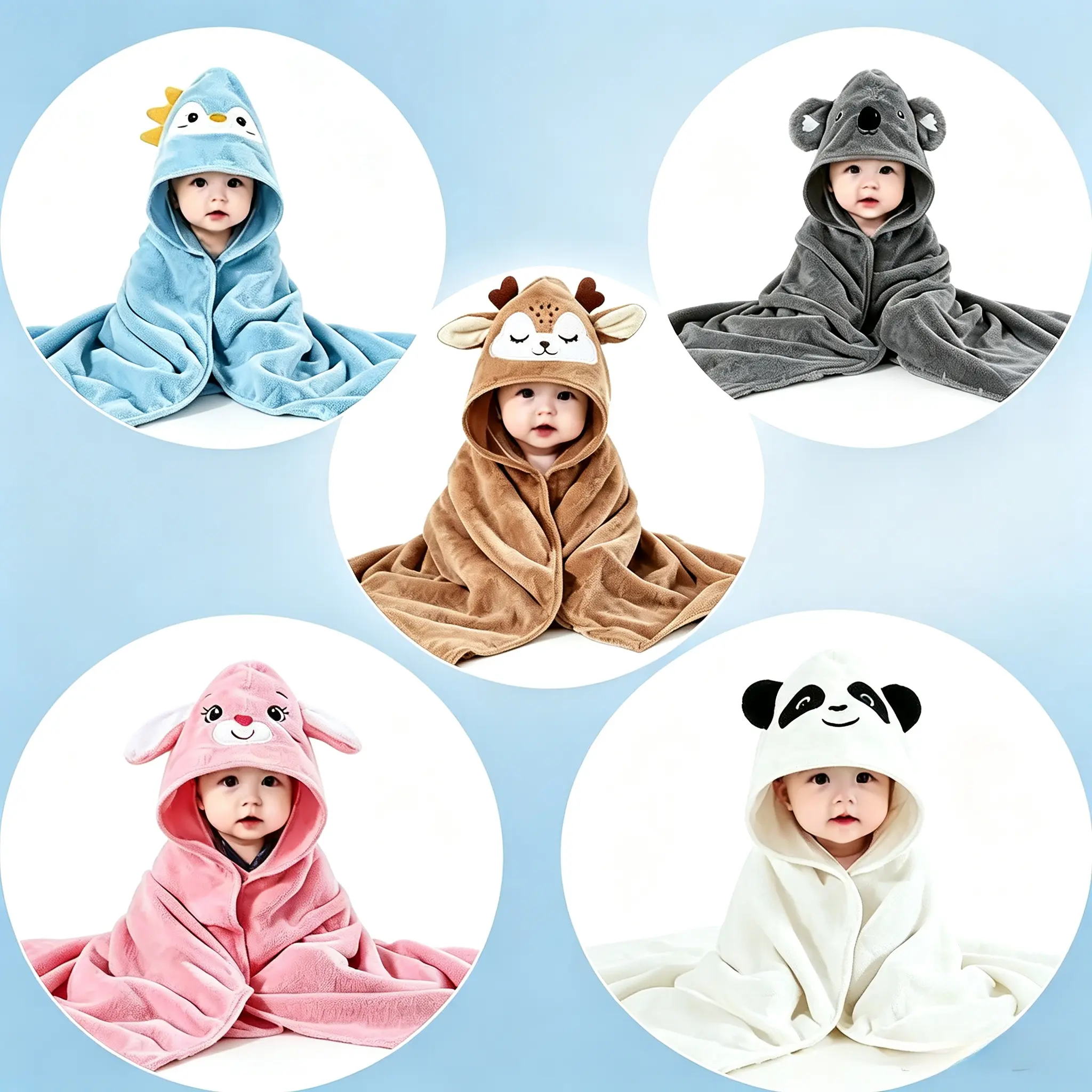 Premium, ultra-soft, and absorbent bath towel — 31.5 x 31.5 inches (80 x 80 cm) — Breathable material featuring cute animal prints (suitable for use as a bath towel, blanket, or beach towel) — An essential for all seasons.