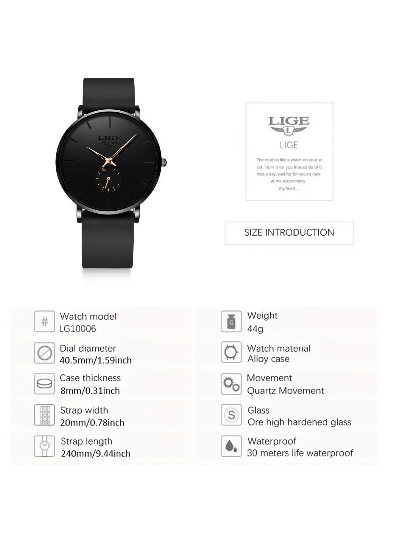 Men's Business Fashion Round Dial Analog Quartz Watch, Minimalist Style Wristwatch, Modern Fashionable Wristwatch, Trendy Watch for Daily Use As Gift with Box, Business Casual Watch, Business Fashion Watches detail 10