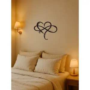CIFbuy™ Stunning Iron Artfully Crafted 1pc Infinity Heart Metal Wall Art - Timeless Sculpture Symbolizing Eternal Love, Elevates Home Decor