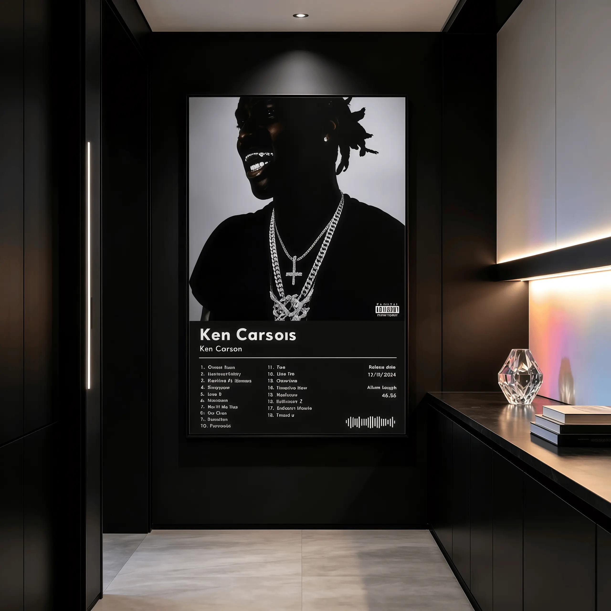 Ken Carson Album Poster Print - Custom Rap Artistic Hanging Wall Art, Teen Boy Gift, Dorm & Cool Room Decor, Home Supplies, Hip Hop Wall Art, Rap Poster, Music Room Decor, Album Cover Art, Aesthetic Room Decor, Gaming Room Decor, Teen Bedroom Decor