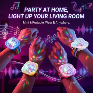 LED Lamp Night Strobe Watch, Disco Lamp, Coloured Lighting, 4 Colors Mode, Remote Control, Portable, Holiday Gift, Party Supplies, Home Decor