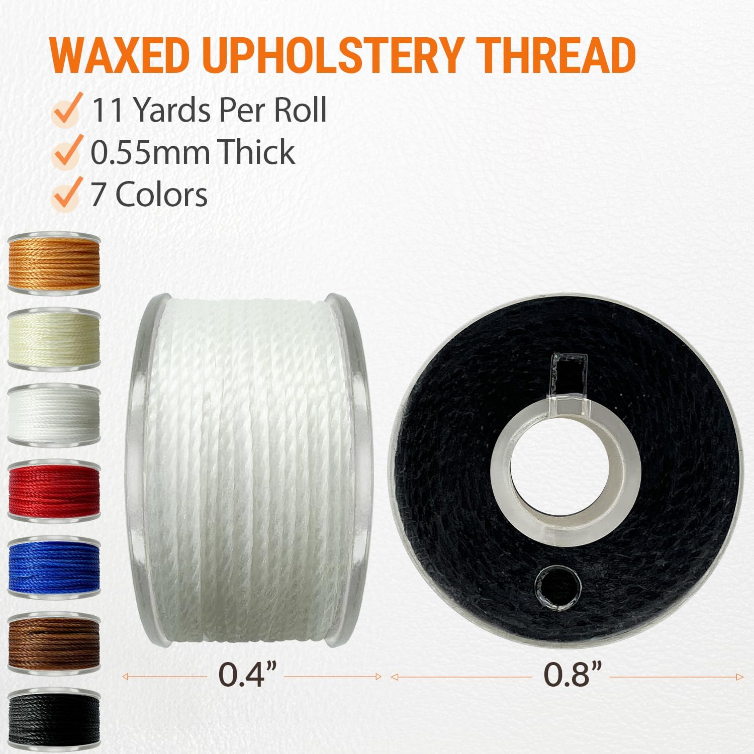 Heavy Duty Sewing (11 PCS) & Waxed Thread (7 Colors) - Upholstery Repair Kit for Leather, Canvas, Quilting & More Heavy Duty Sewing (11 PCS) & Waxed Thread (7 Colors) - Upholstery Repair Kit for Leather, Canvas, Quilting & More