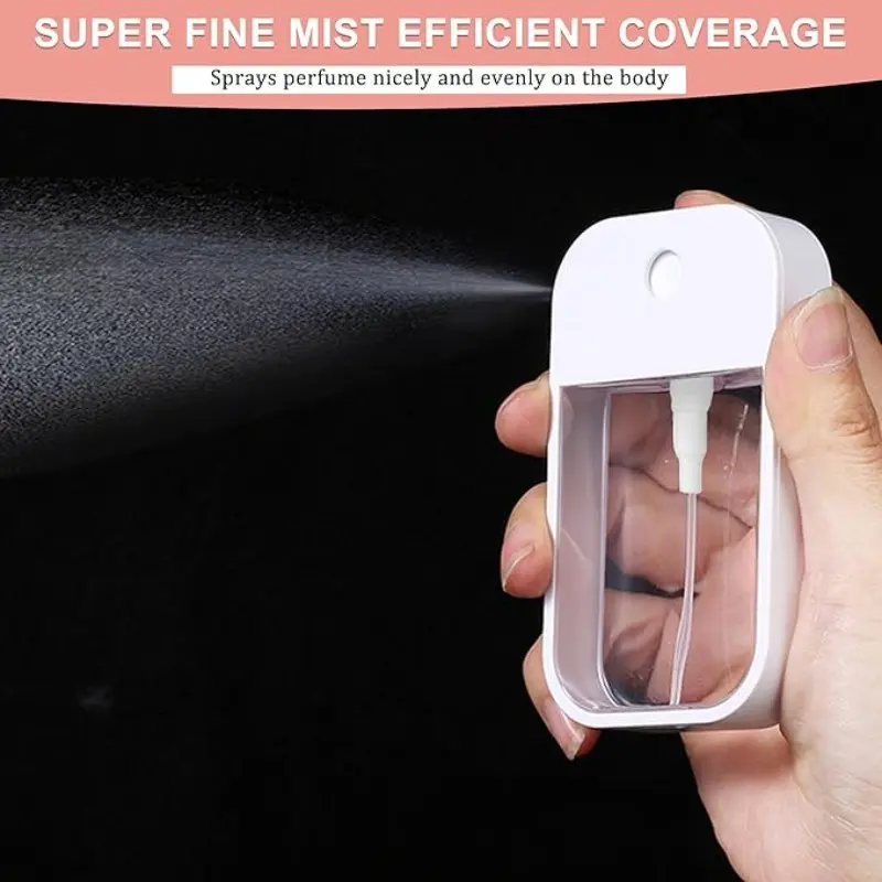 1pc Reusable Hand Sanitizer Spray Bottle Keychain, 1oz/50ML Leak-Proof Empty Spray Bottle with Silicone Sleeve, Funnel, Clip, Portable Travel Organizer, Refillable Bottle