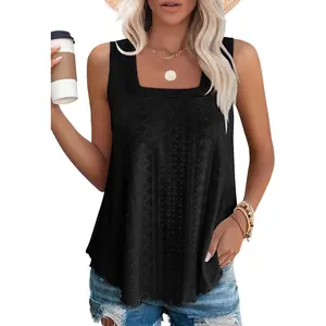 A pretty girl's wardrobe A sophisticated girl's wardrobe WEESO Womens Tank Tops Square Neck Sleeveless Beach Vacation Clothes Loose Fit Casual Summer Tops