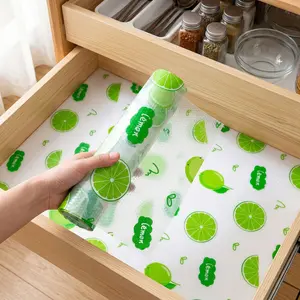 Eva Kitchen Cabinet Liner, Non-Stick Waterproof Oil-Resistant, Vibrant Lemon Pattern Design, Easy Clean, Durable, Anti-Slip, Home Storage Protector