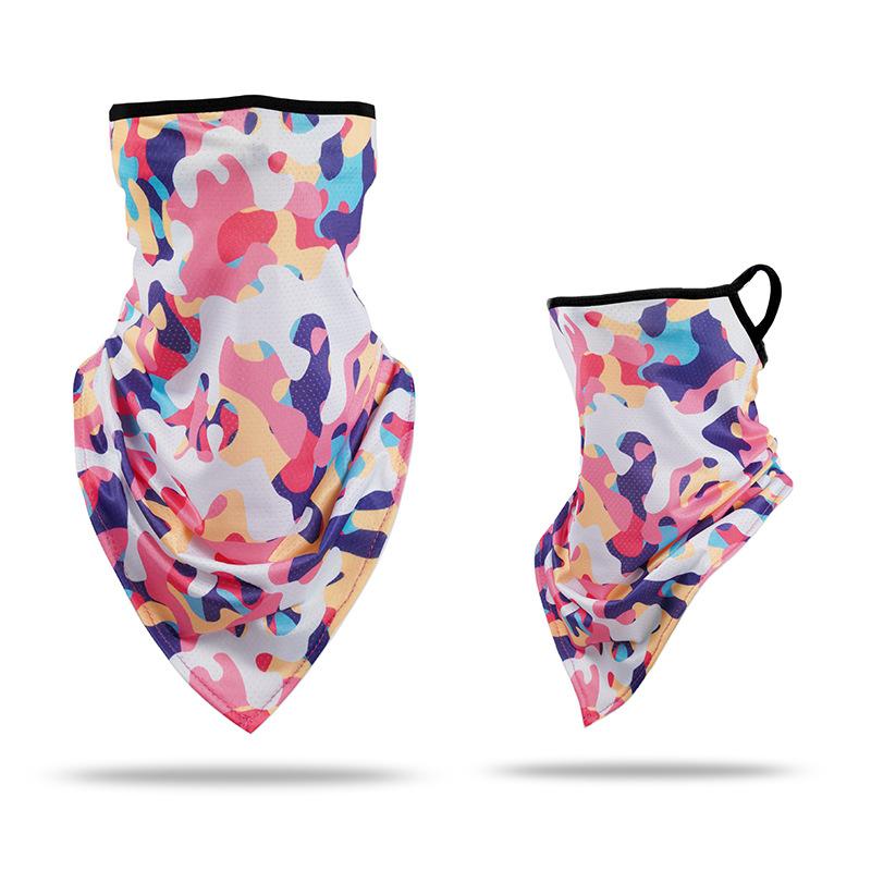 Ice silk ear mask triangular towel neck cover mesh sun protection outdoor cycling fishing windproof scarf men's and women's face towels summer Warm Compression Knee