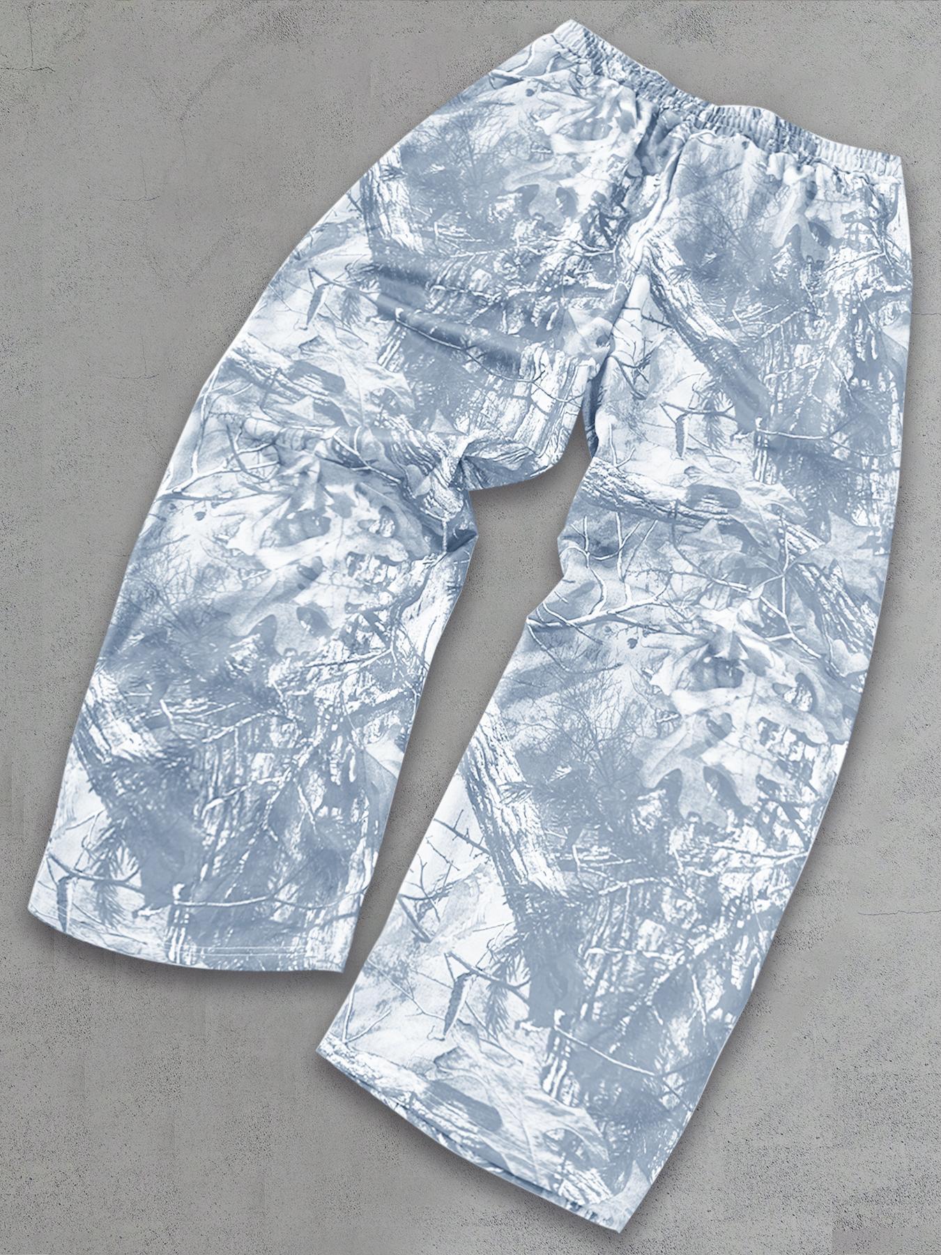 Men's Plants Print Drawstring Waist Sweatpants, Regular Fit Casual Comfy Pants for Daily Outdoor Wear, Men's Trousers for All Seasons, Pants for Men