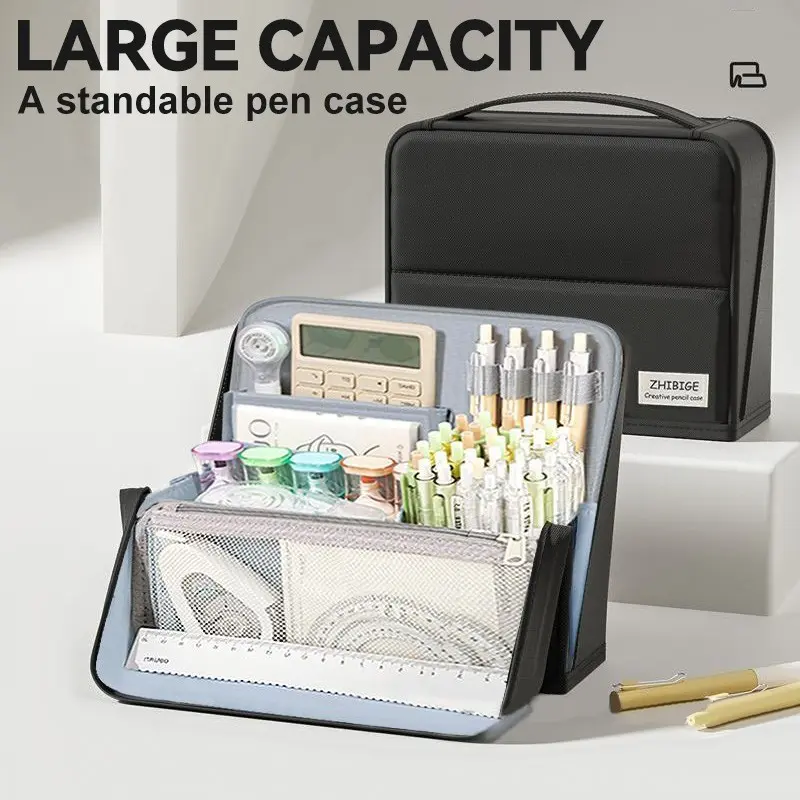 Large Capacity Simple Pencil Case, Multi-Functional Stationery Organizer, Makeup Bag for School Office, Holiday Gift, Home, Dorm, Desk Accessories