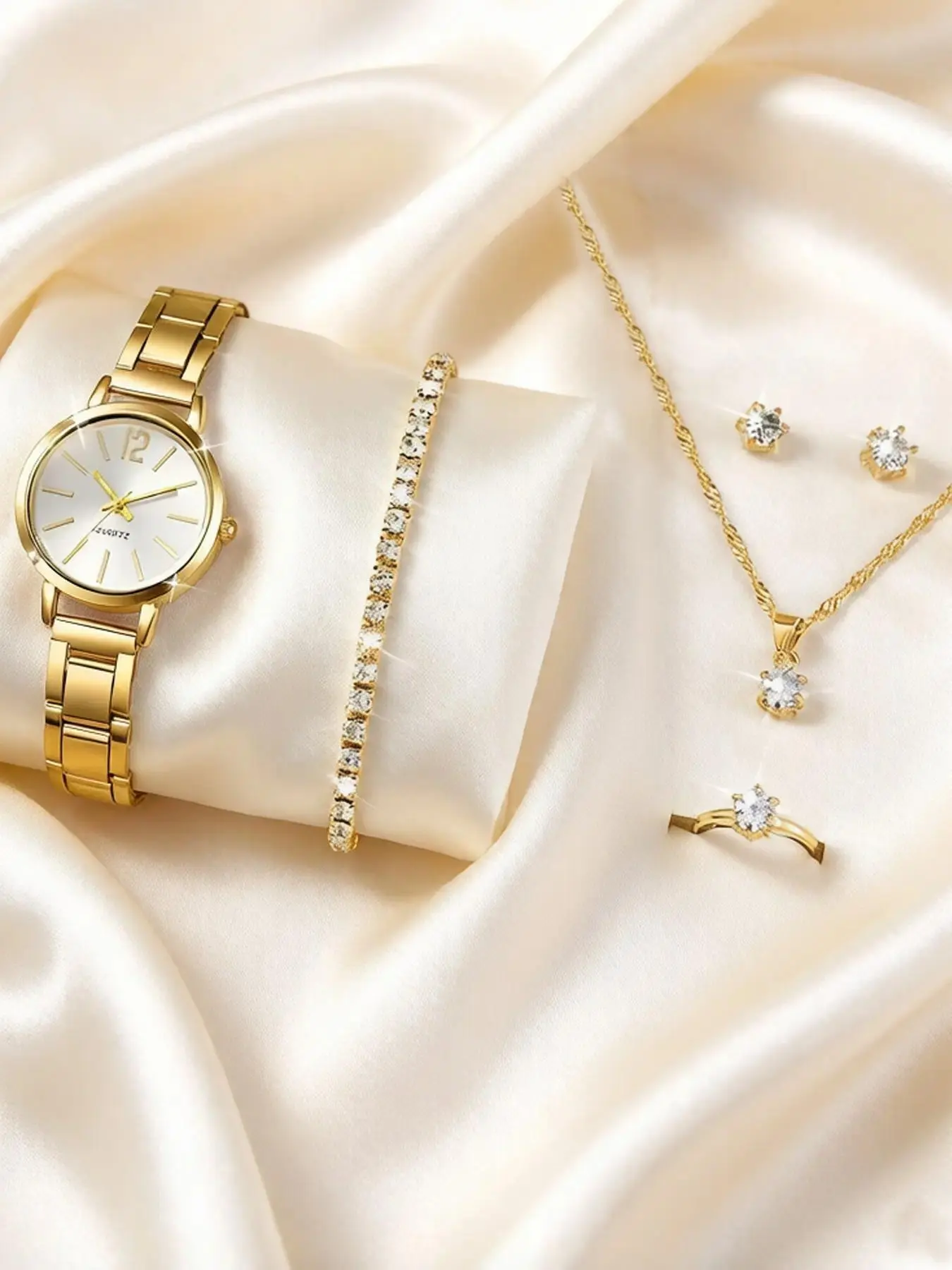 Women's Fashion Slim Steel Band Quartz Watch, Student Style Analog Dial, Casual Alloy Case, All Seasons, Includes Batteries, Casual Wristwatch Set