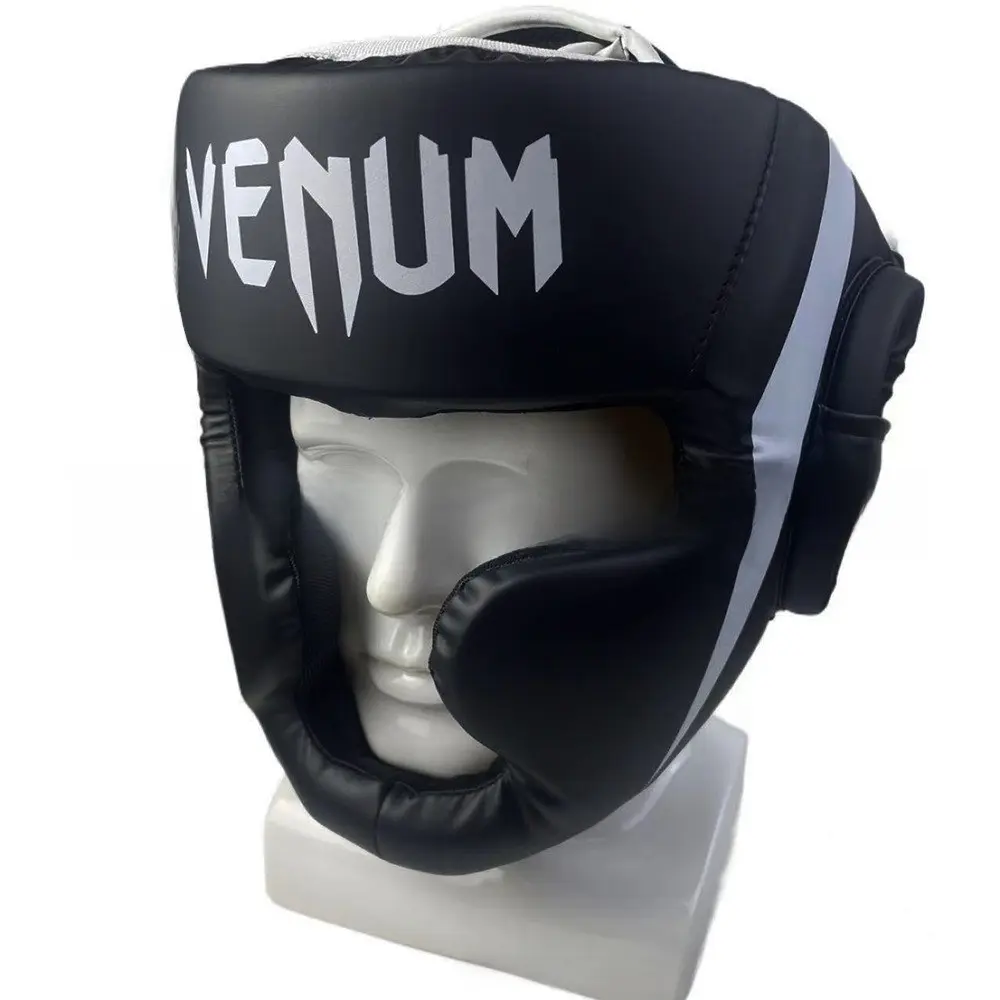 Adult Boxing Headgear, Full-Enclosure Muay Thai Training Helmet, Thickened Shock-Absorbing Fighting Gear, Taekwondo Combat Head Protection