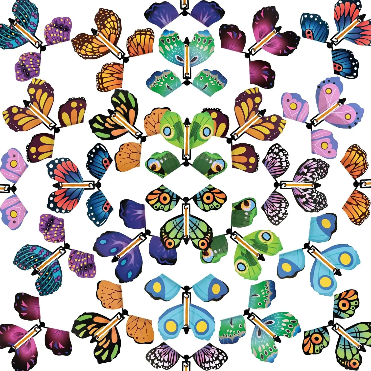 26PCS Magic Flying Butterfly Toys, Wind Up Butterfly Toy Fairy Flying Toy Flying Butterfly Cards in The Book Surprise Explosion Box Gift Wrapping  Birthday Party Wedding Anniversary